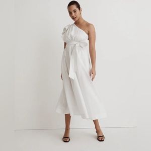NWT Madewell Ruffled One-Shoulder Midi Dress, size 8, NK491